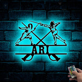 Custom Fencing Metal Wall Art Led Lights, Persoanlized Fencer Metal Name Sign, Fencing Sports Metal Sign, Fencing Team Sign, Fence Combat Sport Sign